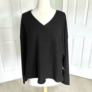 Time & Tru Black V Neck Sweater